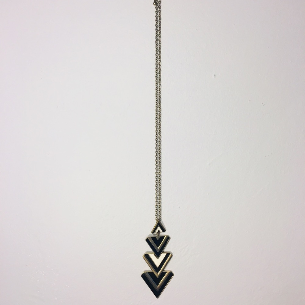 Forever 21 Gold and Black Triangle Necklace